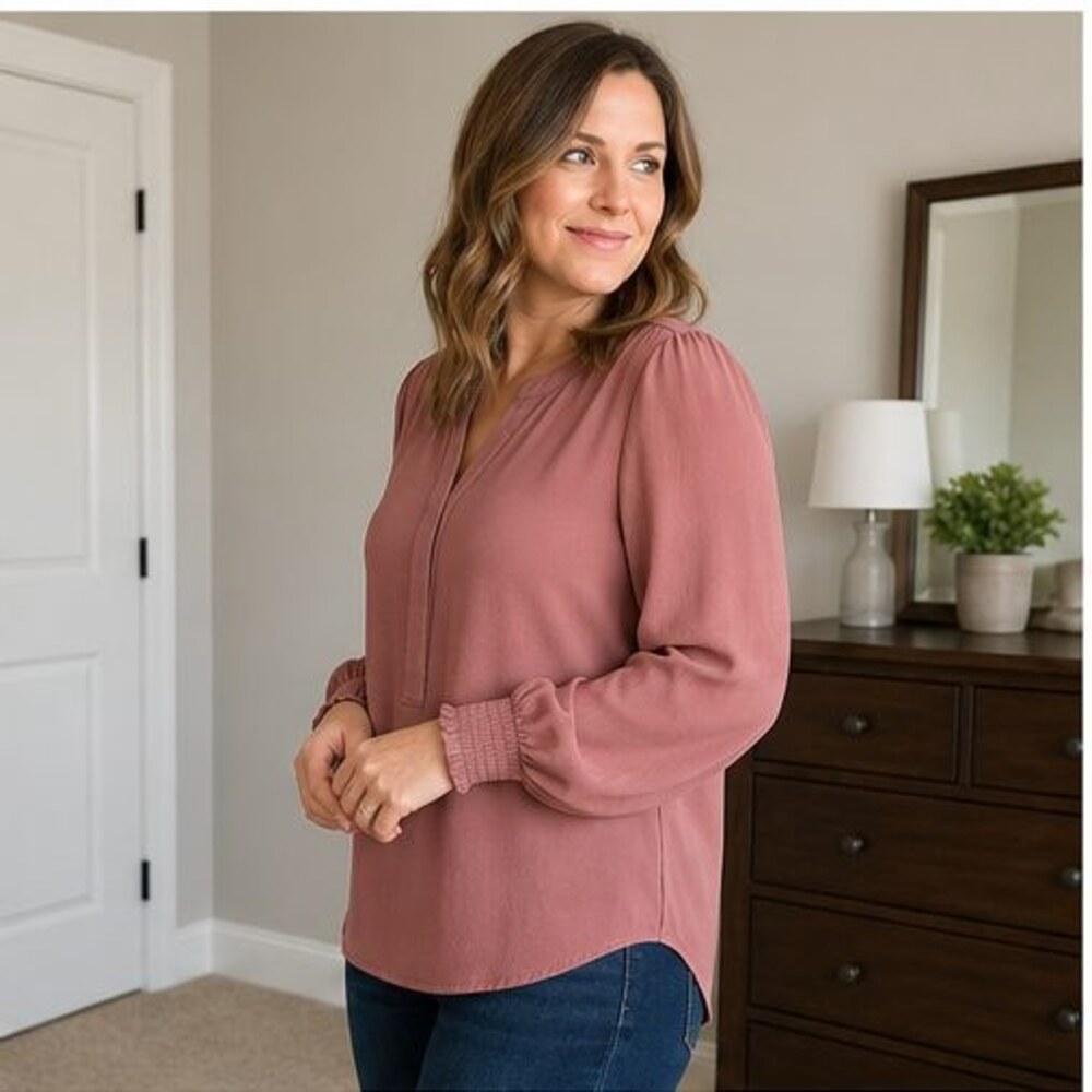 Mauve Ruffle Blouse - Picture 3 of 6